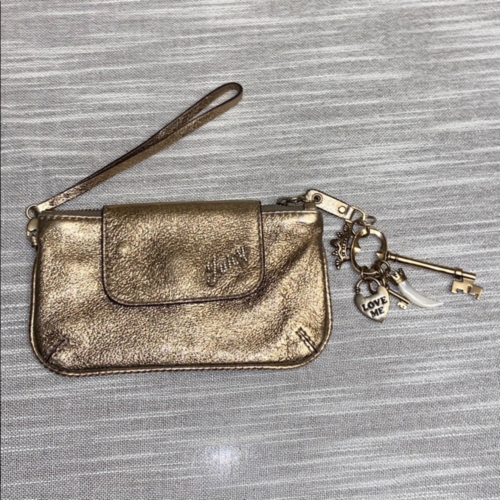 Authentic Juicy Couture metallic gold Wristlet